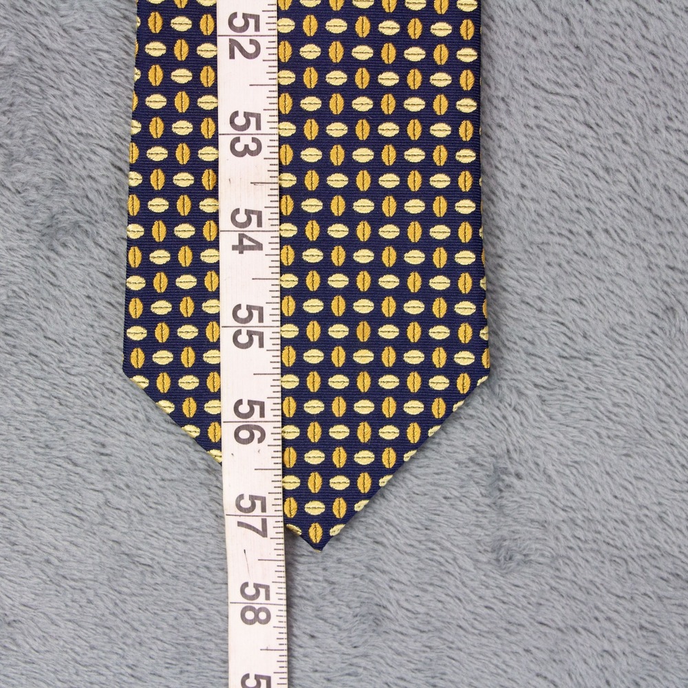 Brooks Brothers Makers Navy Blue Gold Geometric Silk Tie Woven in England USA - Picture 6 of 6